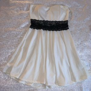 white strapless dress